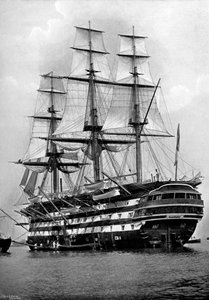 Eğitim gemisi HMS St Vincent, Portsmouth, Hampshire, 1896 by Symonds and Co