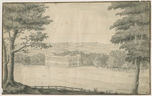 Sandwell Park - Salon: mürekkep ve yıkama çizimi, 1770