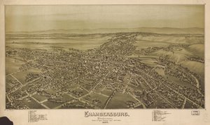 Perspektif haritası ölçekli olarak çizilmemiştir. Kuşbakışı. LC Panoramik haritalar (2. baskı), 749 Ayrıca Kongre Kütüphanesi Web sitesinde raster görüntü olarak da mevcuttur. İlgi çekici noktalar için indekslenmiştir. AACR2 by T. M. Fowler