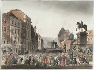 Ackermann'ın 'Microcosm of London'ından Charing Cross'ta Boyun Eğme