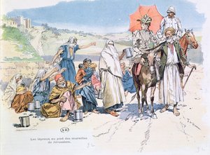 Kudüs surlarının dışındaki cüzamlılar, 1892 by T. de Haener