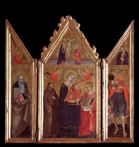 Çocuk ve azizlerle bakire - ahşap üzerine tempera by Taddeo di Bartolo