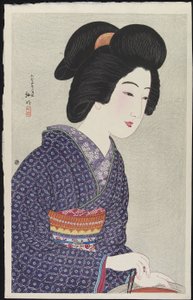 Mangalın Yanında Oturan Kadın, Şubat 1925 by Takahashi Hiroaki