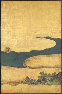 Dörtlü Bir Go Oyunu Başarılar, 17. yüzyıldan itibaren (Sürgülü ekran; kağıt üzerinde mürekkep, renk ve altın) by Takanobu Kano