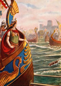 Actium savaşında Kleopatra by Tancredi Scarpelli
