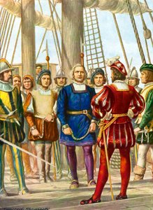 Christopher Columbus ve kardeşleri Bartolomeo ve Diego, onları İspanya