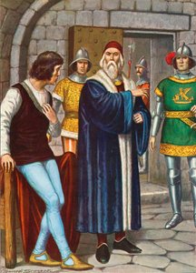 Doge Francesco Foscari, oğluna Cumhuriyetin emirlerine uymasını söylüyor by Tancredi Scarpelli