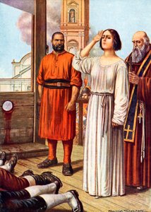 Eleonora Fonseca-Pimentel idam edilen meslektaşlarını selamlıyor by Tancredi Scarpelli