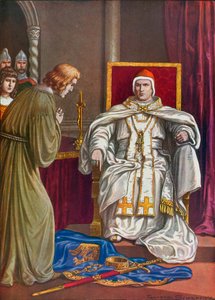 Kutsal Roma İmparatoru Henry IV, Papa Gregory VII tarafından aforozunu tersine çevirmek için kefaret yapıyor by Tancredi Scarpelli
