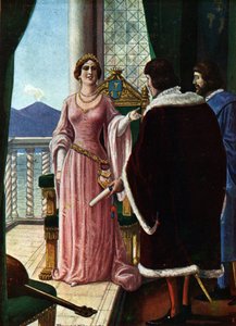 Napoli Kraliçesi II. Joanna (Giovanna di Napoli veya Anjou Durazzo) (1373-1435) üvey oğlu Anjou III. by Tancredi Scarpelli