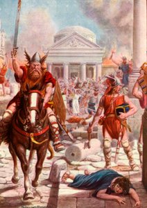 Barbarlar tarafından işgal edilen Roma by Tancredi Scarpelli