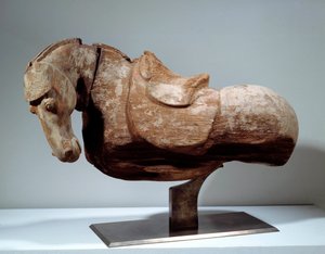 Çin Sanatı: Ahşap At. Tang döneminden (618 - 907) heykel. Paris, Müze Cernuschi.