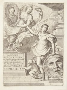 La Bocca della Verita. Papa Clemens IX portresi ile başlık skeç by Teresa del Pò