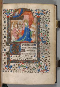 Paris Kullanım Saatleri Kitabı: Fol. 37r, Müjde, c. 1420.