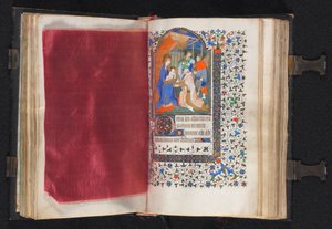 Paris Kullanım Saatleri Kitabı: Fol. 66v, Süslü Bordür, c. 1420.