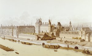 Louvre ve Hôtel du Petit-Bourbon 1622