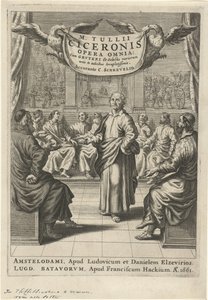 Cicero ve tartışan rakamlar Başlık sayfası: Cicero, opera omnia, 1661