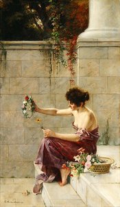 Mermer Basamak Üzerinde Çelenk Yapıcı by Theodor Matthei