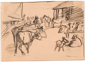 Kastrup limanından sığır sevkiyatı by Theodor Philipsen