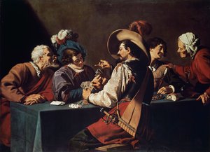 Kart Oyuncular, Theodor Rombouts (1597-1637), Tuval üzerine yağlı boya. Flandre