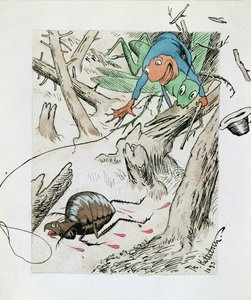 Bakir ormanda pire avı by Theodor Kittelsen