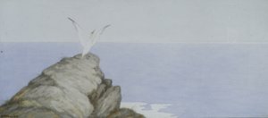 Deniz kuşu (kağıt üzerine sulu boya) by Theodor Kittelsen