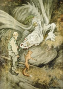 Dünya farklı ödemez sevgili ejderham by Theodor Kittelsen