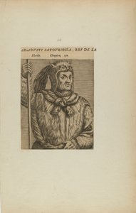 Araovsti Satovriona, L/Florida Kralı. Bölüm. 150 (Les Vrais Pourtraits et Vies des Hommes Illustres adlı kitaptan) by Theodor de Bry