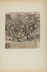 Crudelitas Petride Calyce Erga Indos. III. (Americae kitabından, dördüncü bölüm) by Theodor de Bry