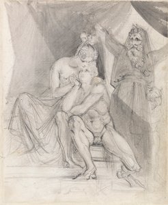 Prospero, Ferdinand ve Miranda'yı İzliyor