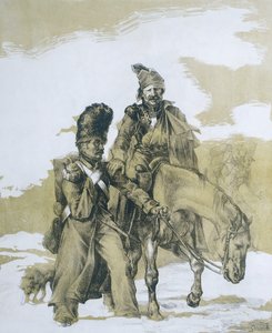 Moskova'dan geri çekilme by Theodore (after) Gericault