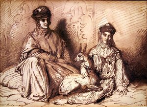 Arap kadın ve ceylan olan kız by Théodore Chassériau