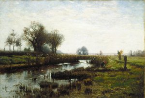 Geç Öğleden Sonra, Dachau Moor (tuval üzerine yağlıboya) by Theodore Clement Steele
