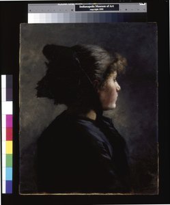 Münih Kızı (tuval üzerine yağlıboya) by Theodore Clement Steele