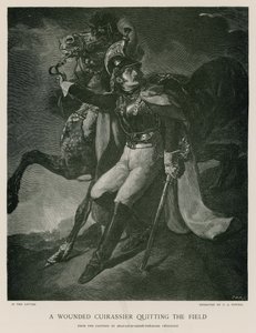 Sahayı terk eden yaralı bir zırhlı süvari by Theodore Gericault