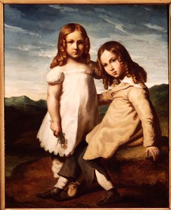 Alfred Dedreux (1810-60) Kızkardeşi Elisabeth ile Çocukken, 1816-17 by Theodore Gericault