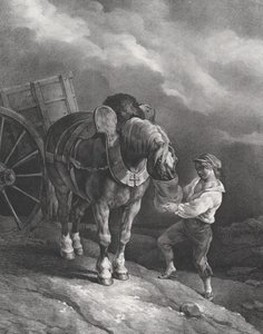 Araba Atı Burun Torbasından Besleyen Çocuk, 1822. by Theodore Gericault