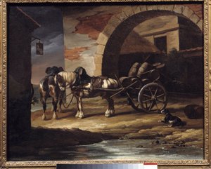 Şarap fıçılarıyla dolu araba veya Theodore Gericault