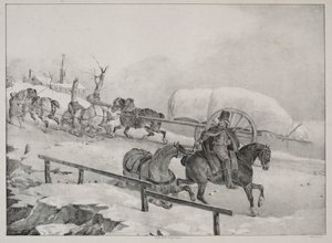 Dört Farklı Konu: Bir Tepeye Tırmanan Vagon. by Theodore Gericault