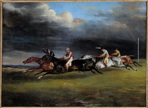 At Yarışı, Theodore Gericault (1791-1824) 1821 Sun tarafından Epsom Tablosunda derbi diyor. 0,92x1,25 m by Theodore Gericault