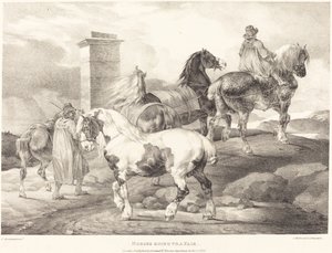 Fuara Giden Atlar by Theodore Gericault