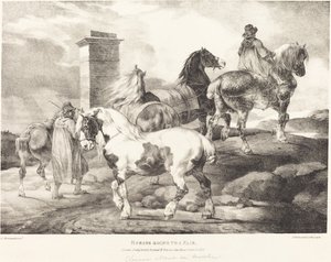 Fuara Giden Atlar by Theodore Gericault