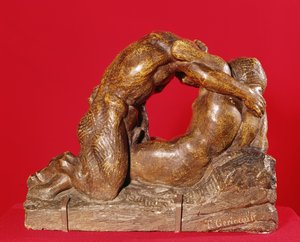 Jüpiter ve Antiope (birinci taraf), c.1818 (kahverengi patineli taş)