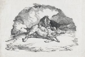 Atı Yiyen Aslan, 1818. by Theodore Gericault