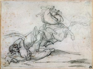 Atının altına düşen Memluk by Theodore Gericault