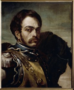 Bir jandarma subayının portresi. Tuval üzerine yağlıboya by Theodore Gericault