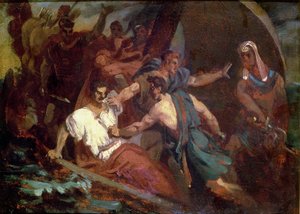 Bir yelkenli gemide isyan by Theodore Gericault