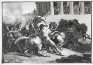 Barbar Atlarının Yarışı için Çalışma by Theodore Gericault