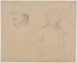 İki Askerin Çalışması by Theodore Gericault