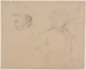 İki Askerin Çalışması, 1818-1819. by Theodore Gericault